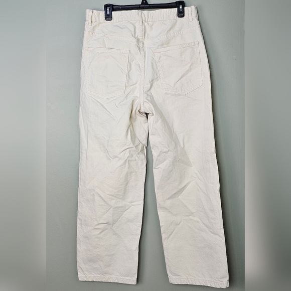 Zara Relaxed Wide Leg Jeans, White, Size 32 - Picture 3 of 7